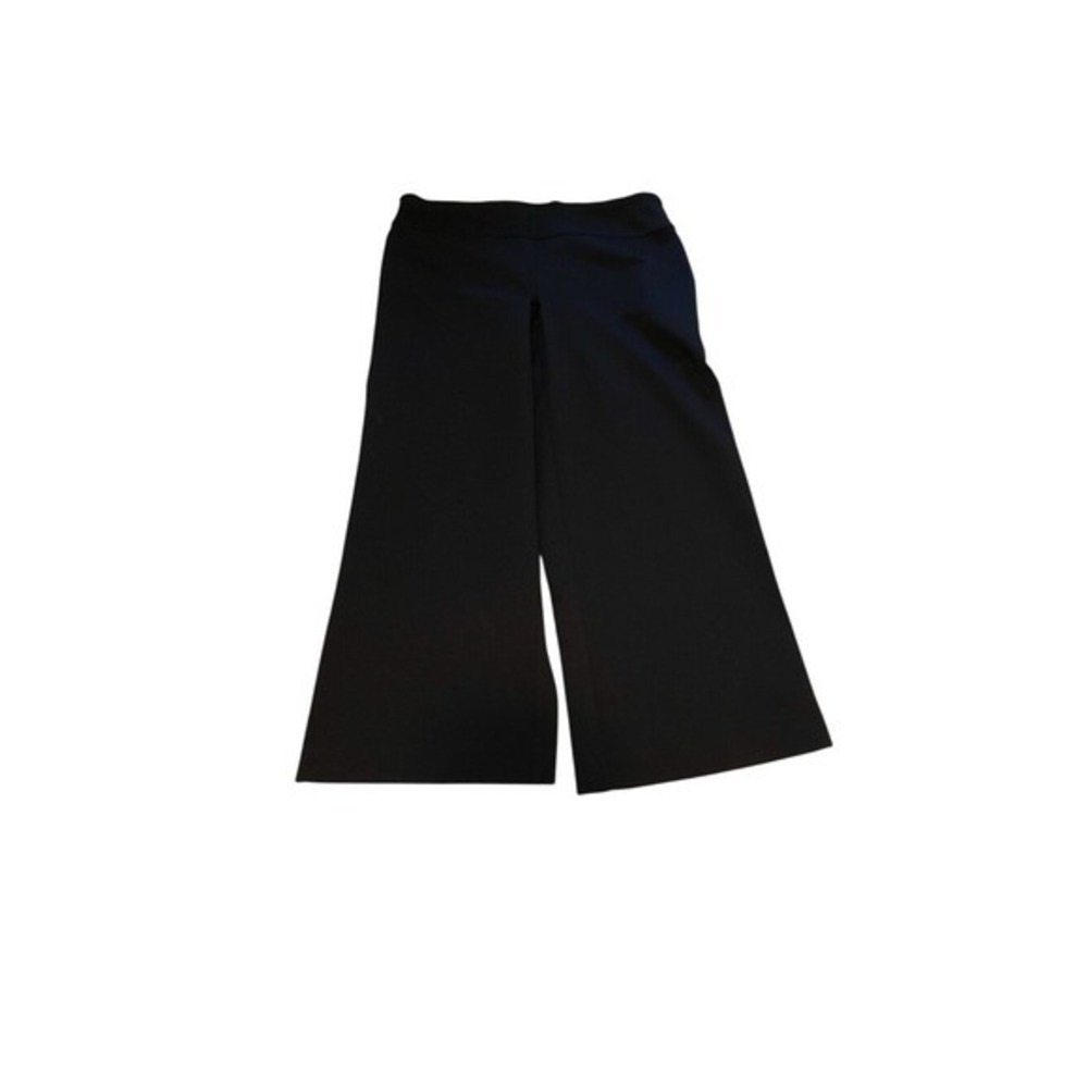 Mario Serrani Italy Wide Leg Pants Size Medium Black Stretchy Pull On Trouser